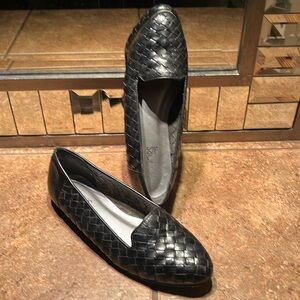 Black Genuine Leather Flats